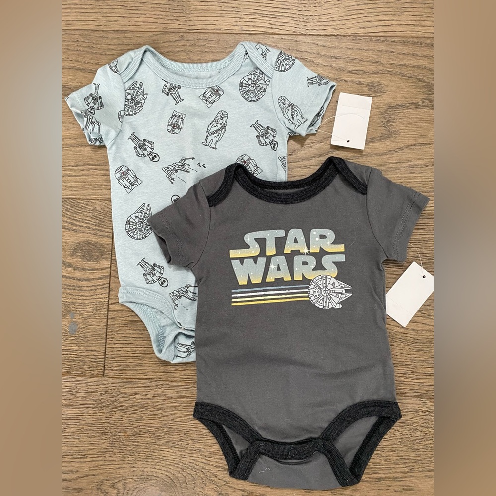 Happy Threads set of two Star Wars onesies, size 3-6 months. NWT